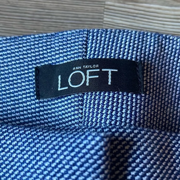 Loft Marisa pant Straight Textured blue Microdot  Size 8 Career Business casual - Picture 4 of 13